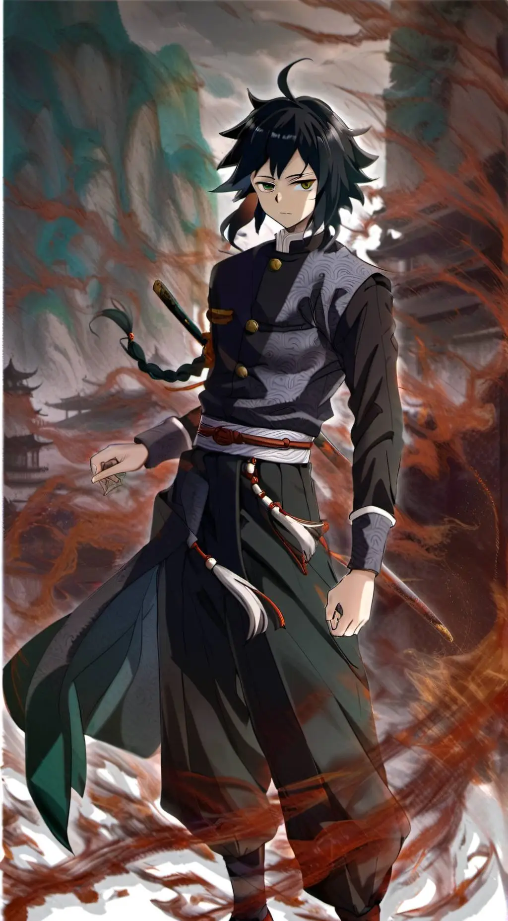 ai character: 💧Giyu Tomioka💧 background
