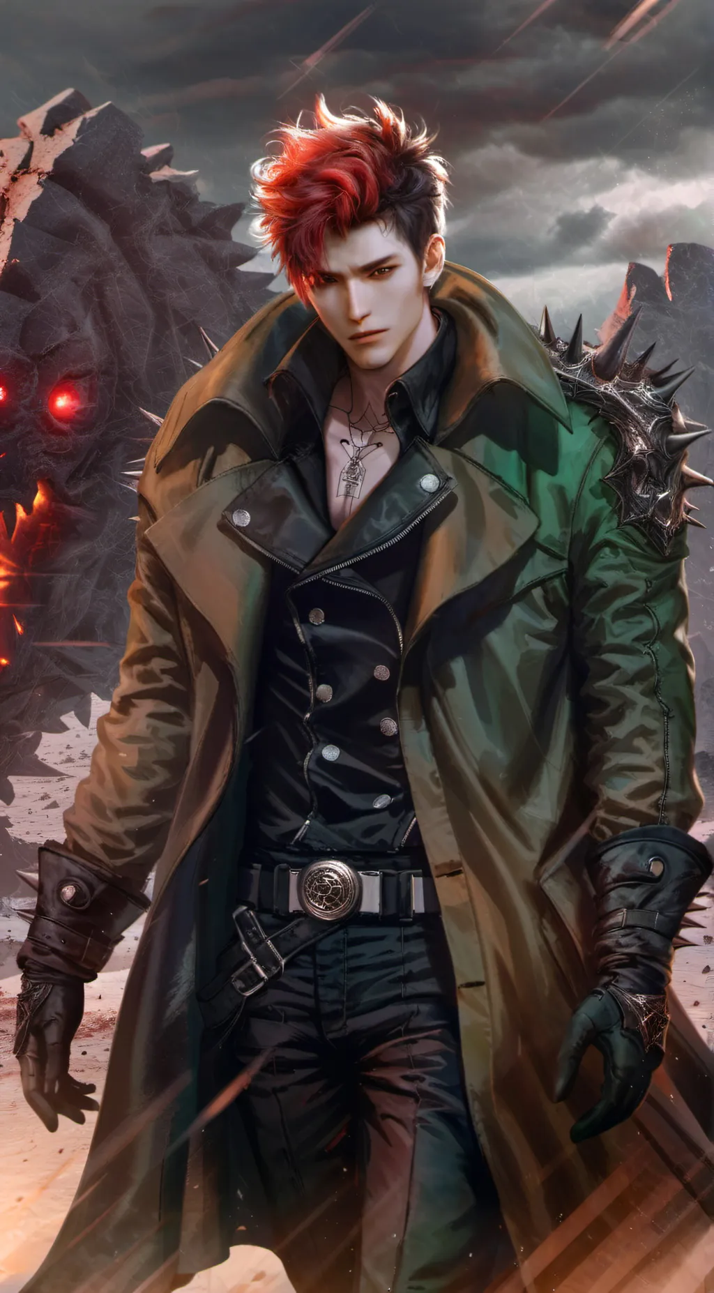 ai character: Metal man background