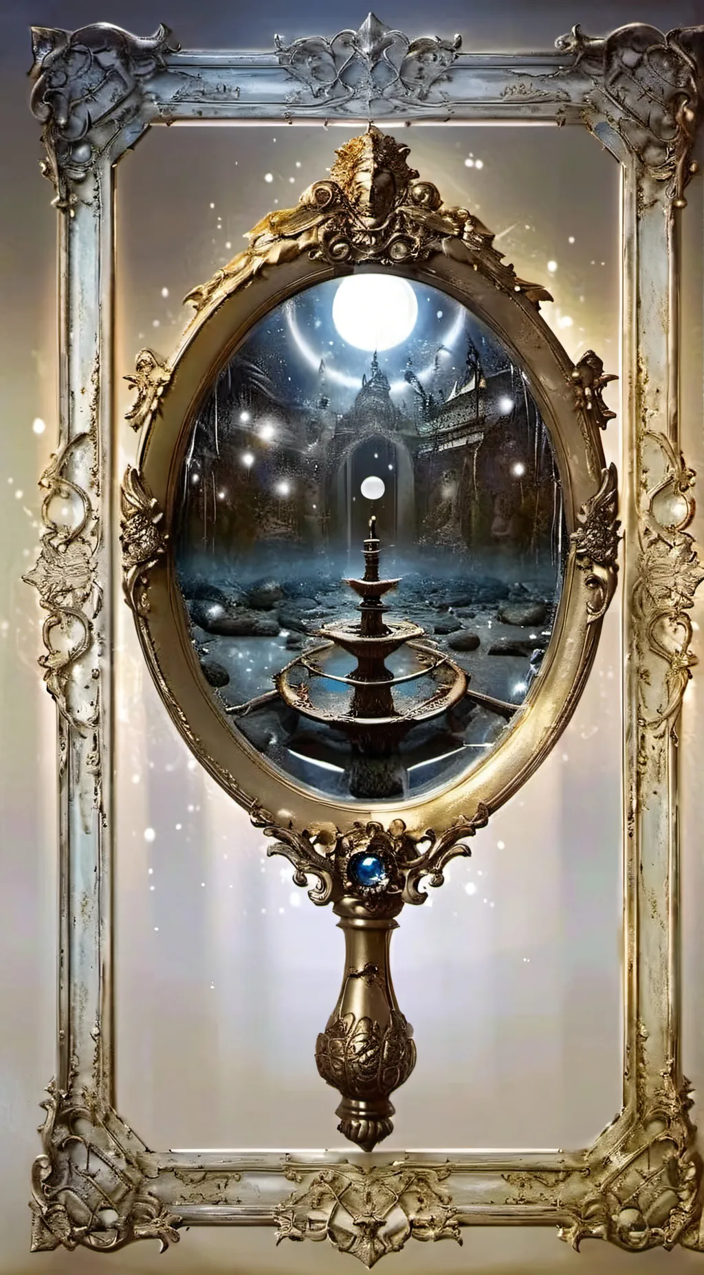 ai character: Ancient Mirror F background