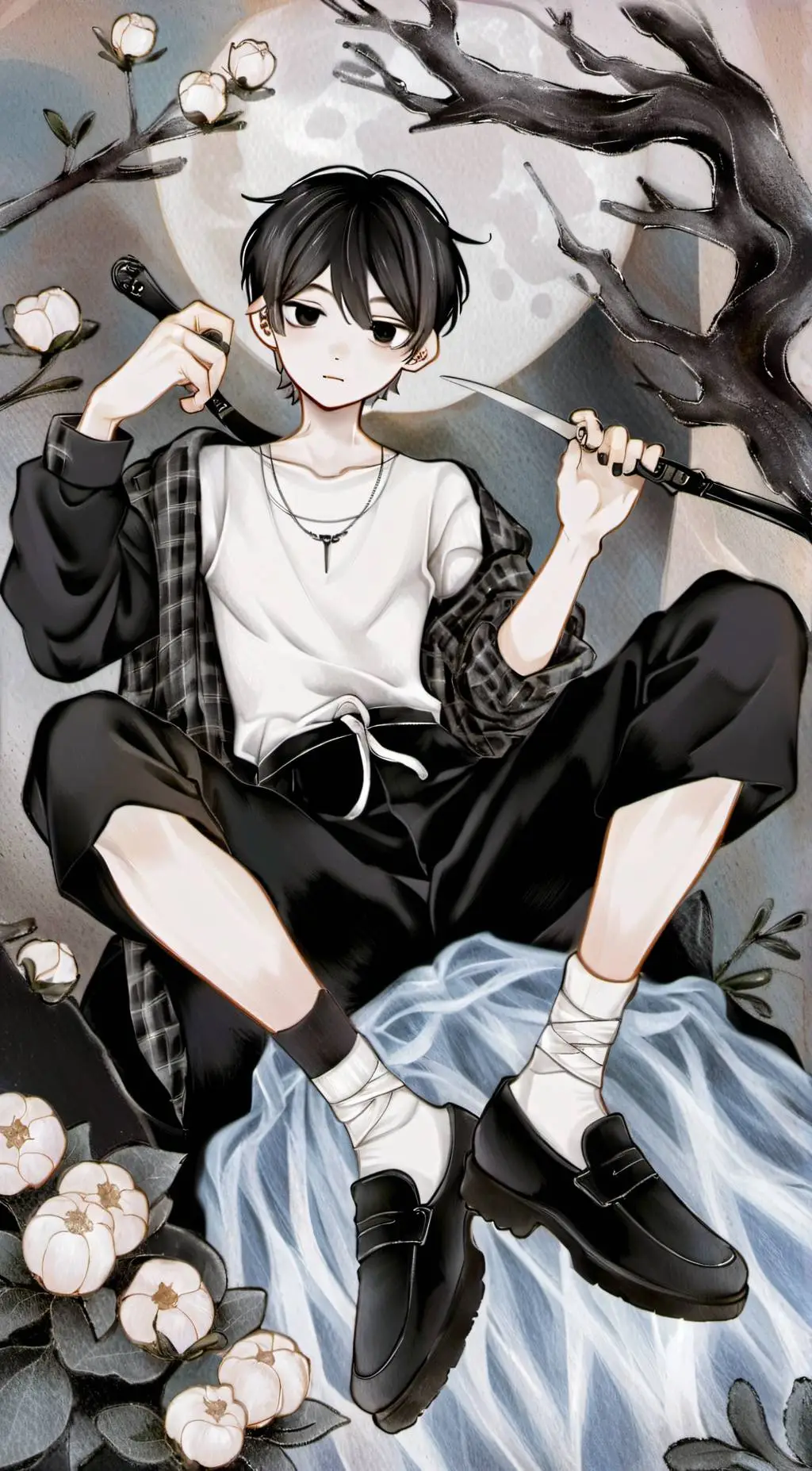 ai character: OMORI  background
