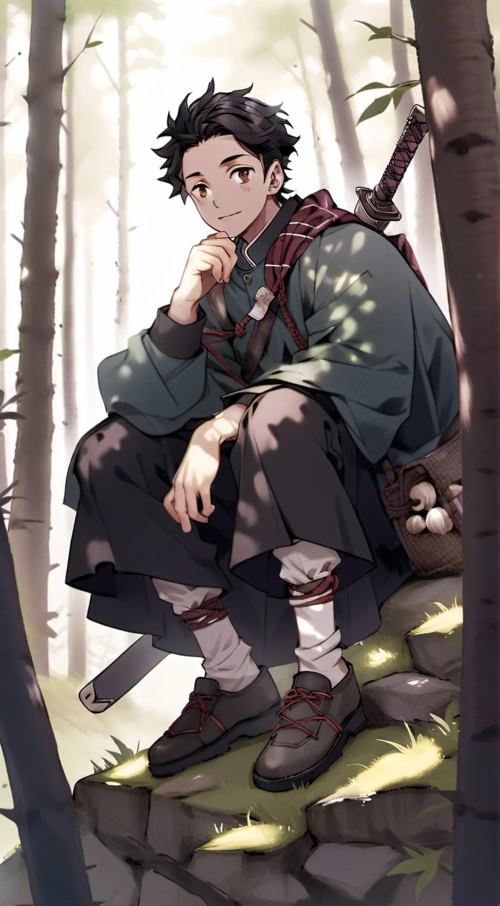 ai character: Tanijro  background
