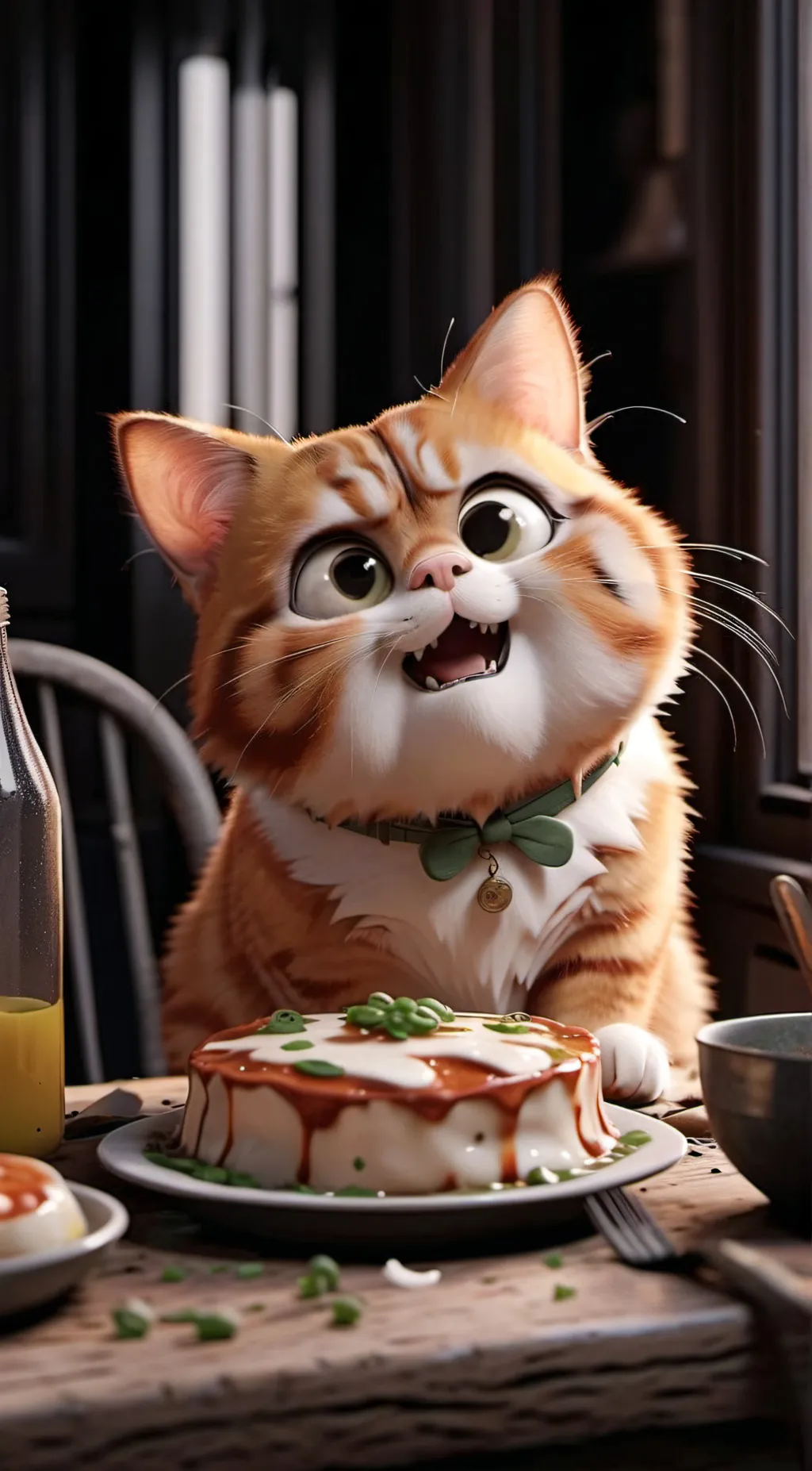 ai character: Garfield  background