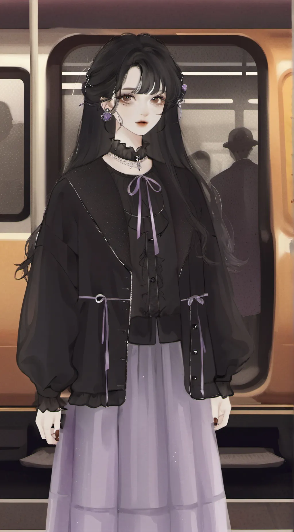 ai character: Violet background