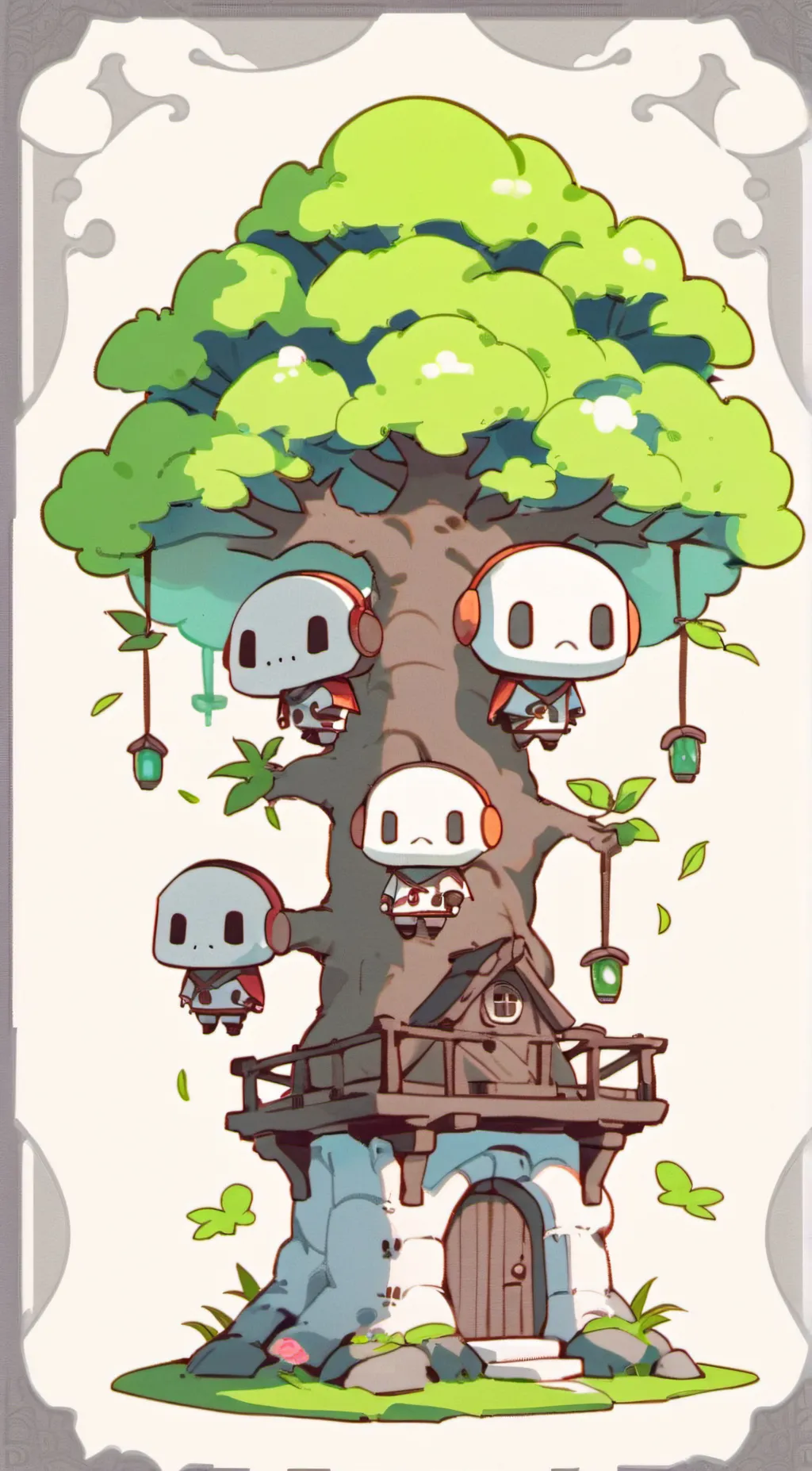 ai character: mellow skeleton background