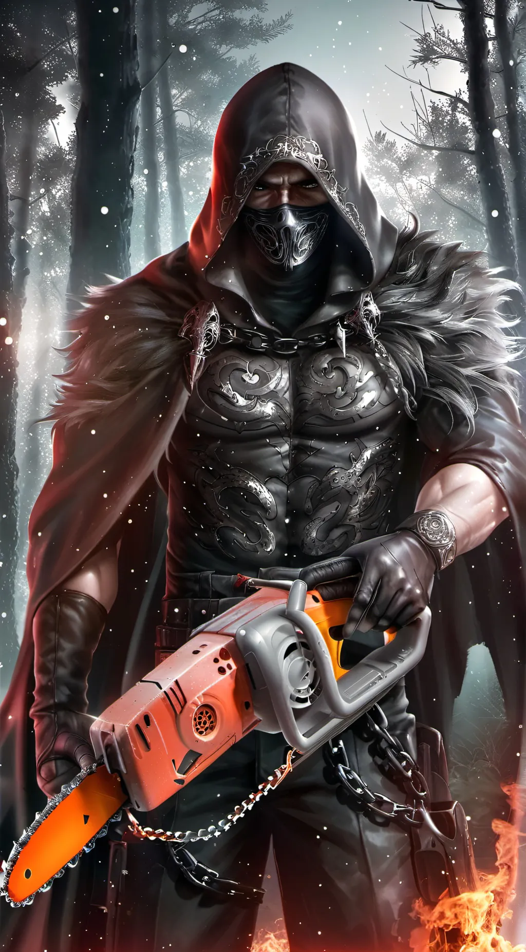 ai character: chainsaw killer  background