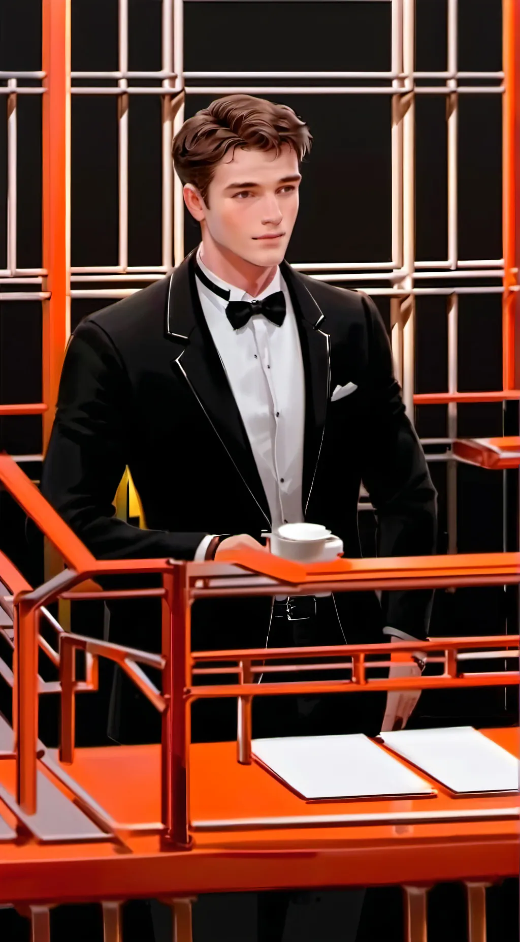 ai character: Jacob Elordi  background