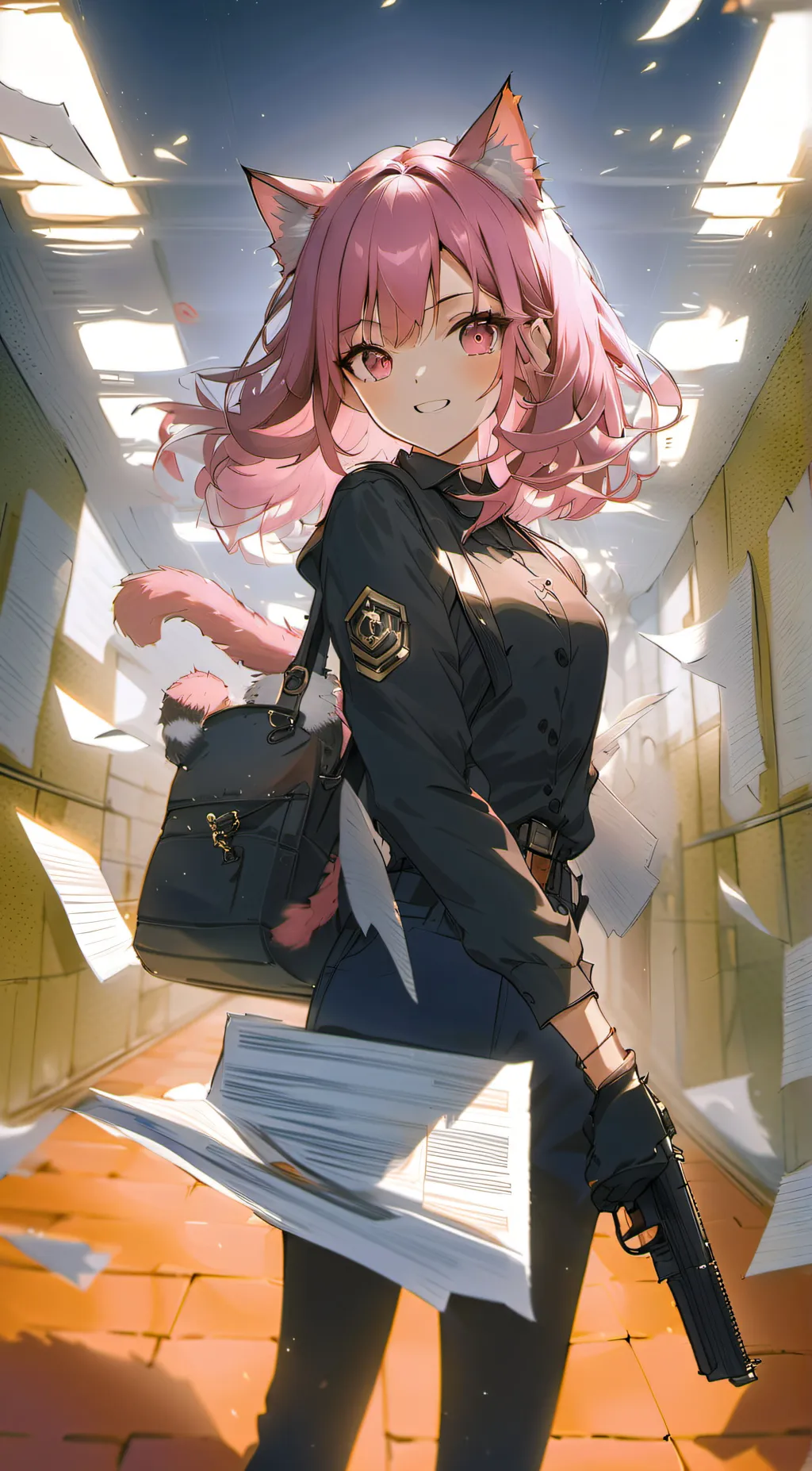 ai character: Agent"GirlInBlack" background