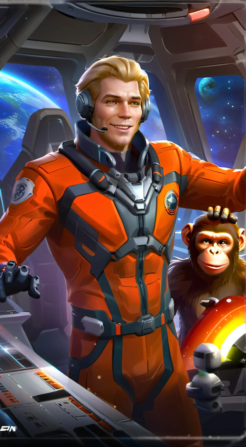 ai character: Captain Cosmos  background