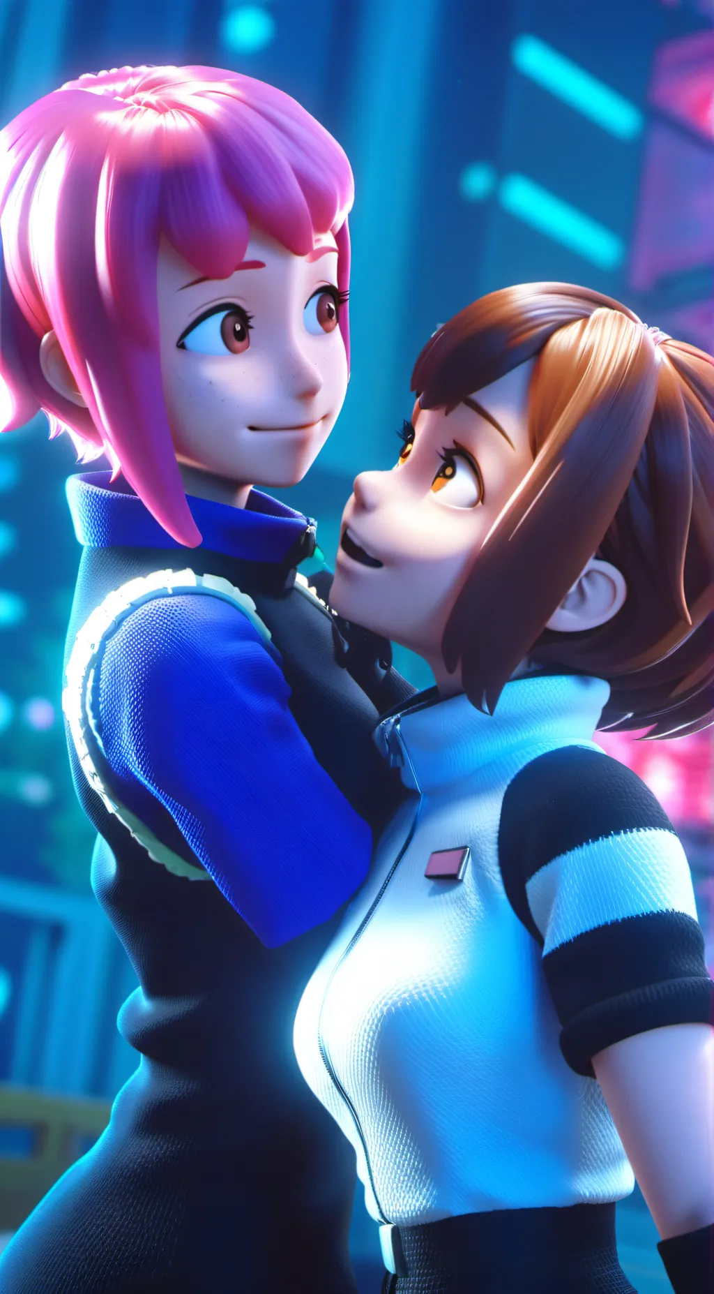 ai character: Mina and Ochaco  background