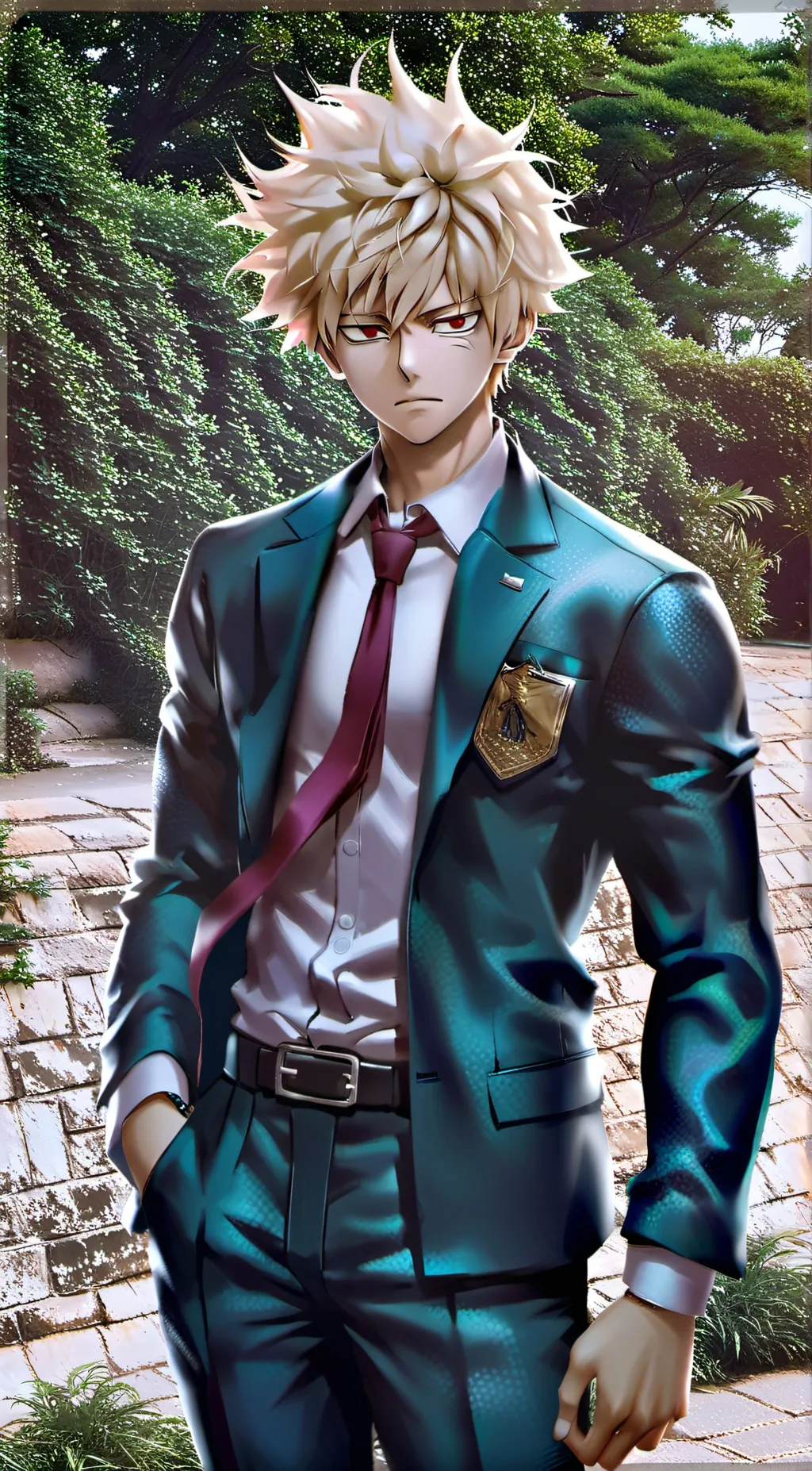ai character: Bakugo Katsuki background