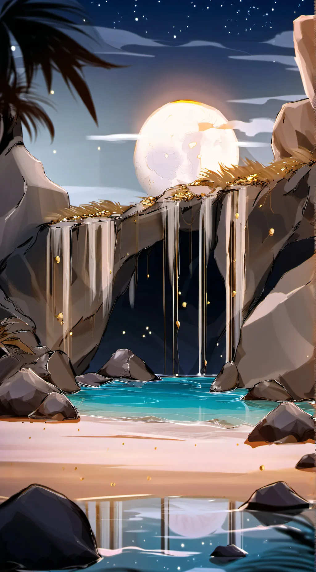 ai character: The moon pool  background
