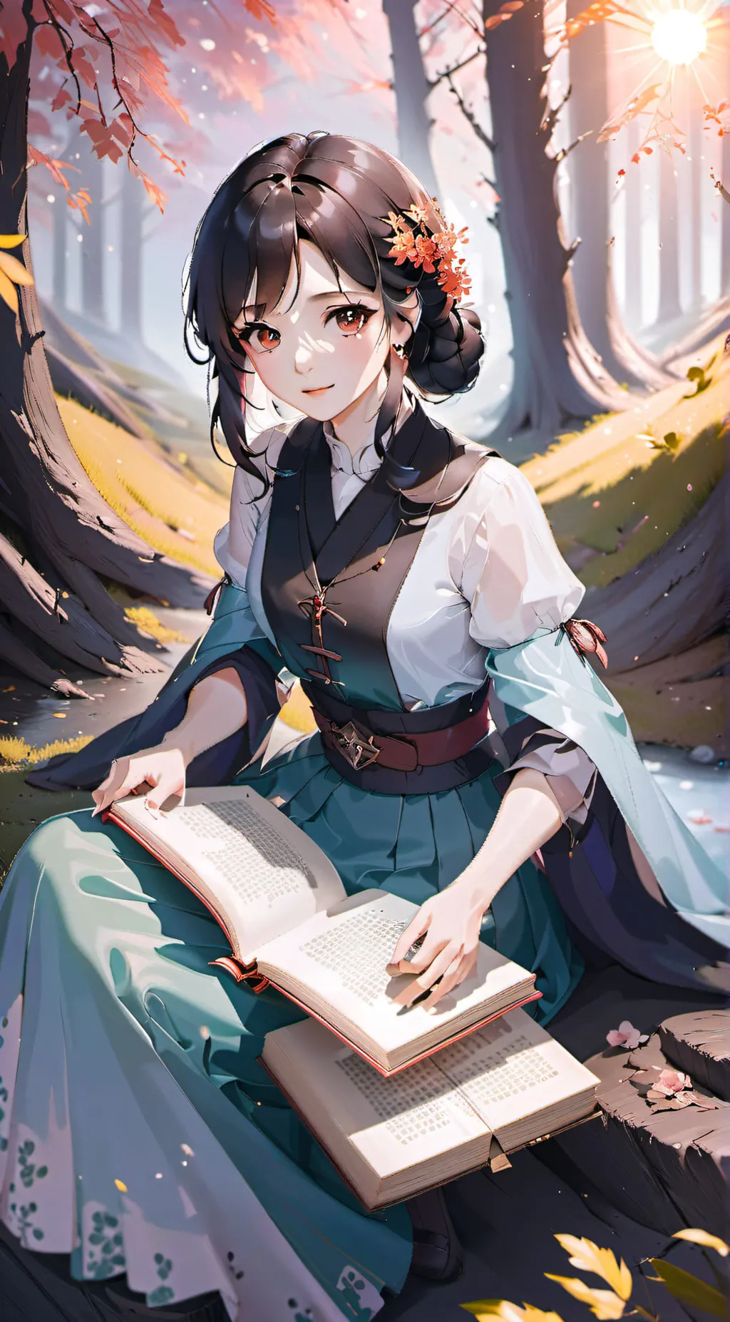 ai character: Autumn background