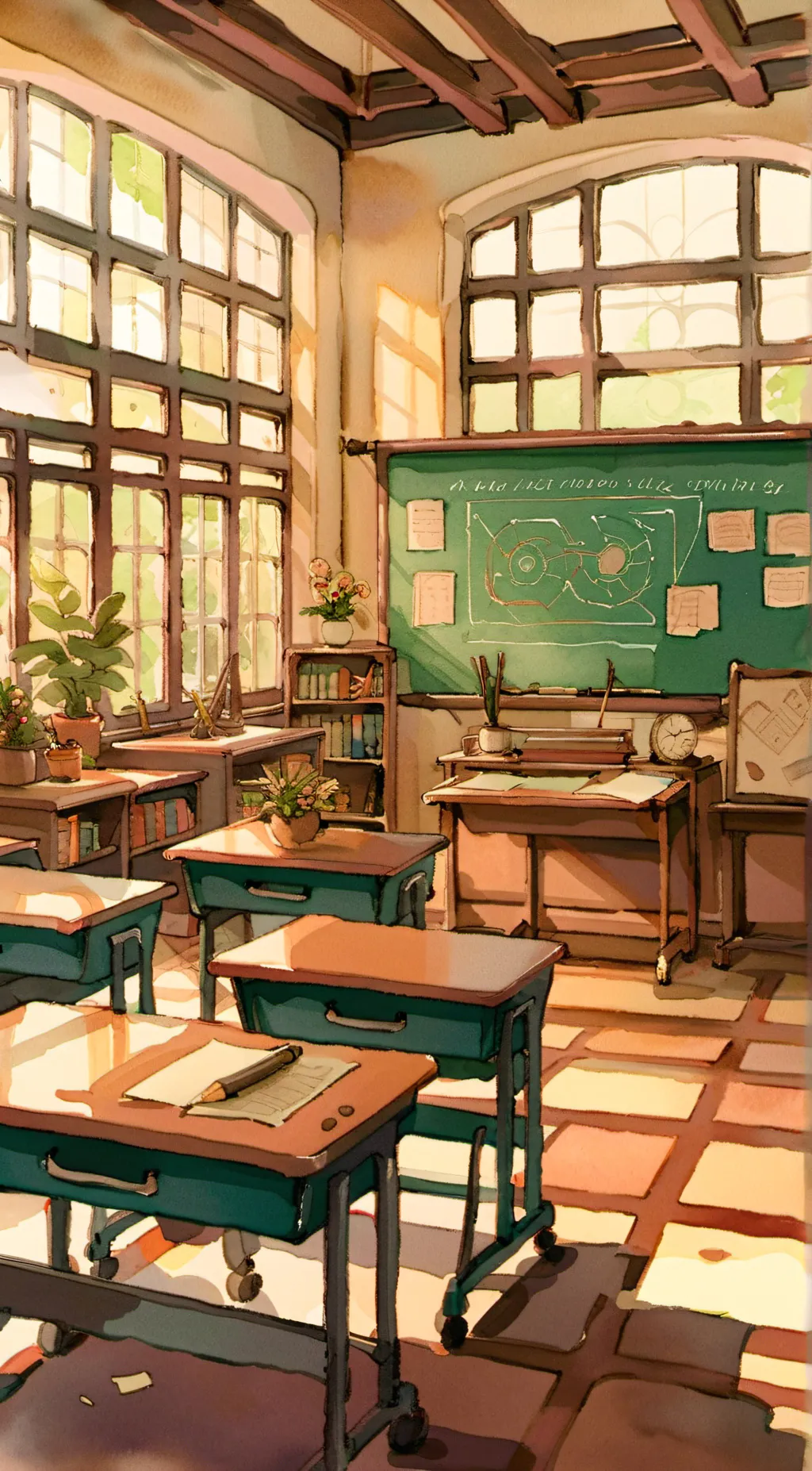 ai character: Super Classroom background