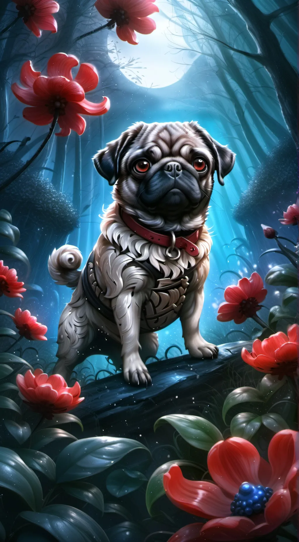 ai character: Fluffy puggy background