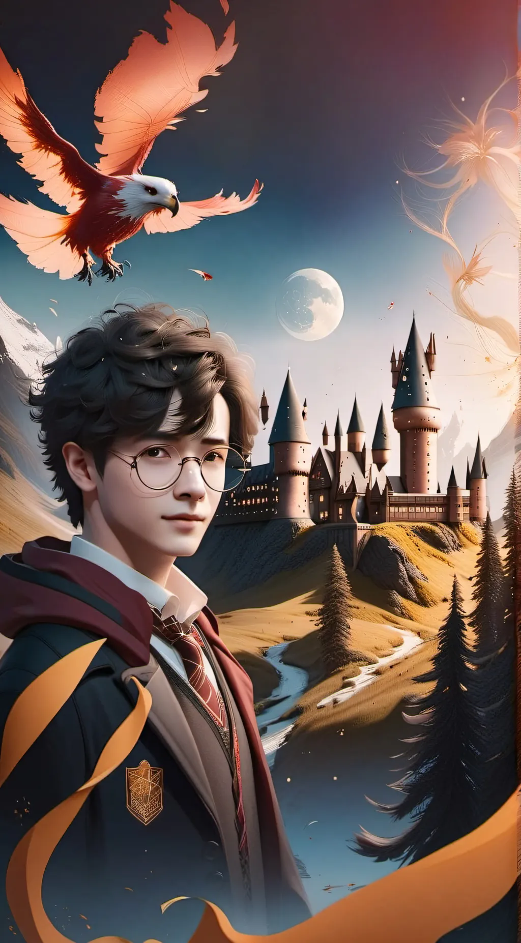 ai character: Hogwarts test background