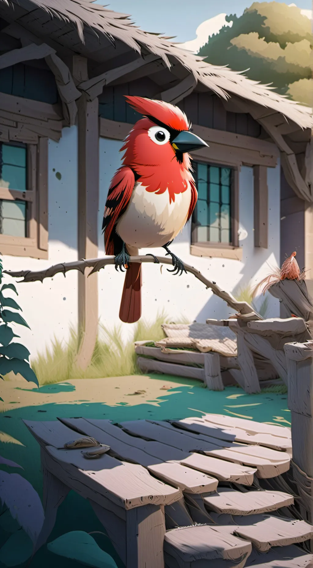ai character: Red  background