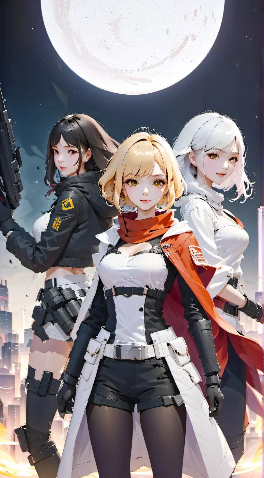 ai character: Lucy, Rin, Korrina background
