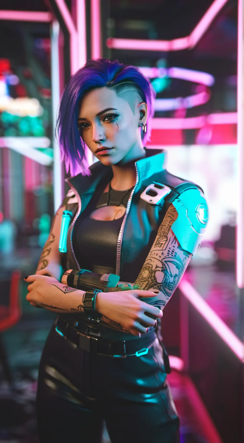ai character: Judy Alvarez  background