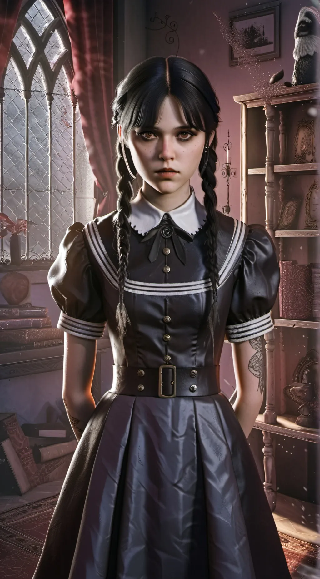 ai character: wednesday addams background