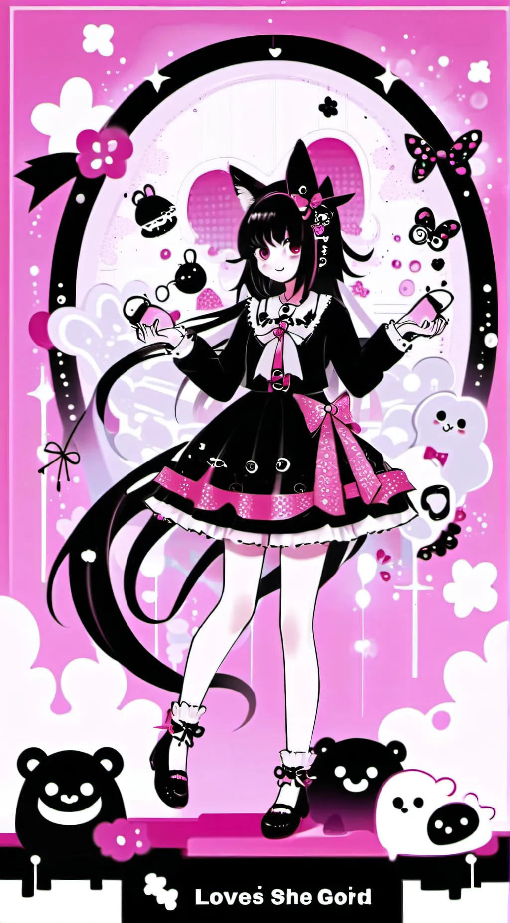 ai character: Kuromi background