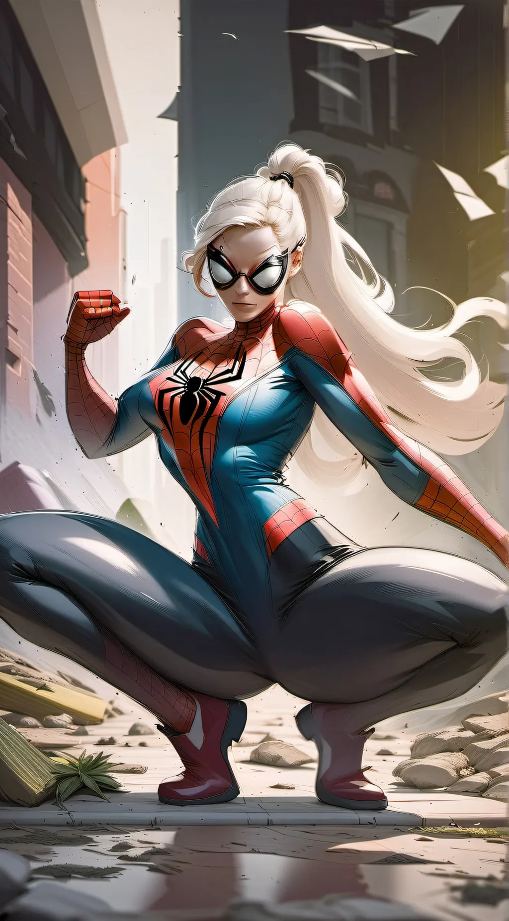 ai character: Spider girl background