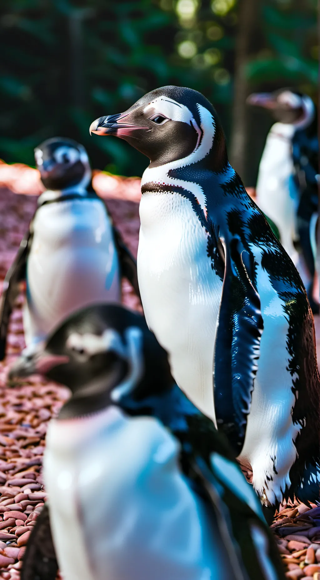 ai character: African Penguins background