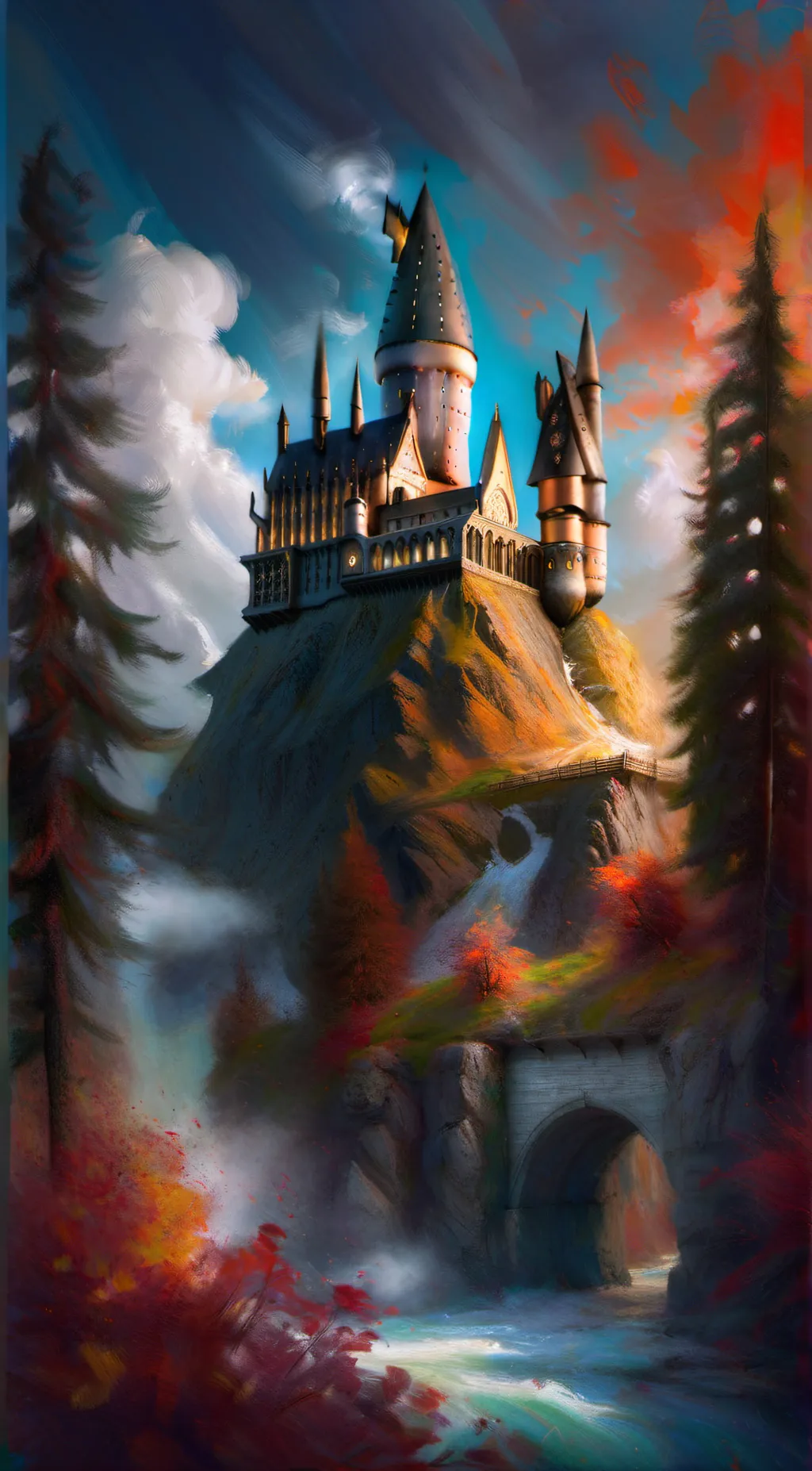 ai character: Hogwarts☺️❤️ background