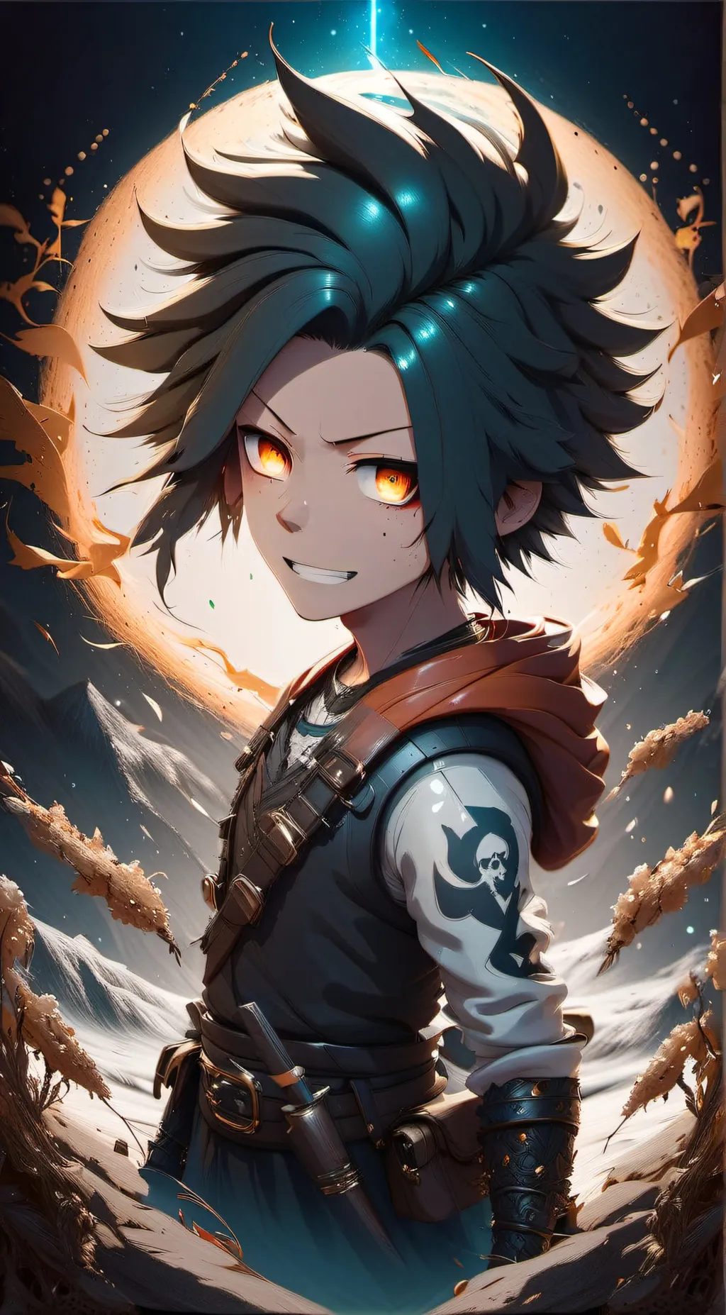 ai character: Kaminari background