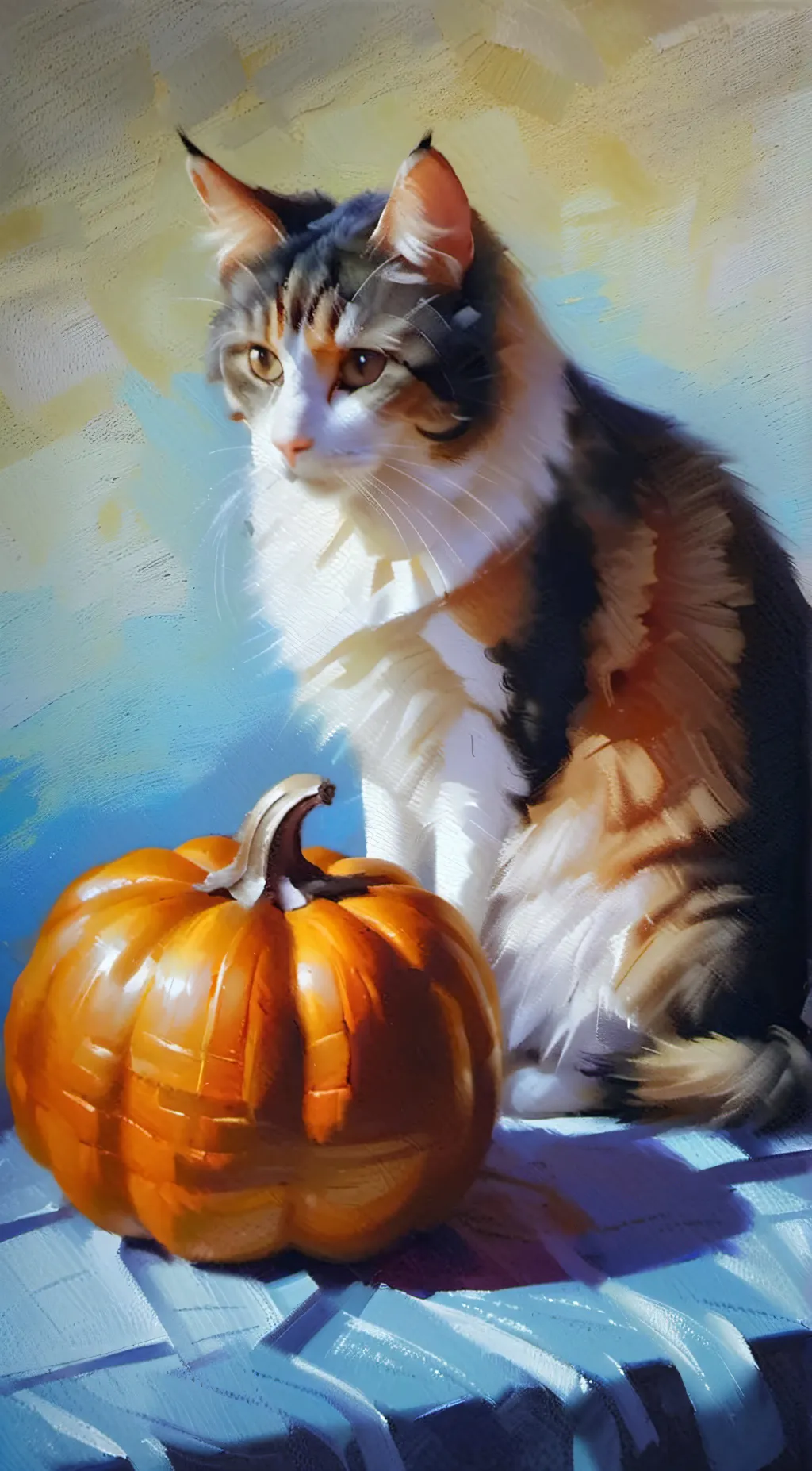 ai character: Pumpkin cat background
