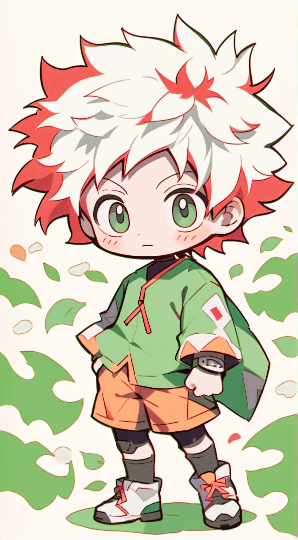 ai character: bakugo+baby  background