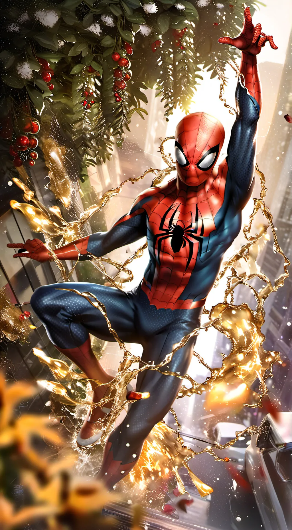 ai character: three spidermansss background