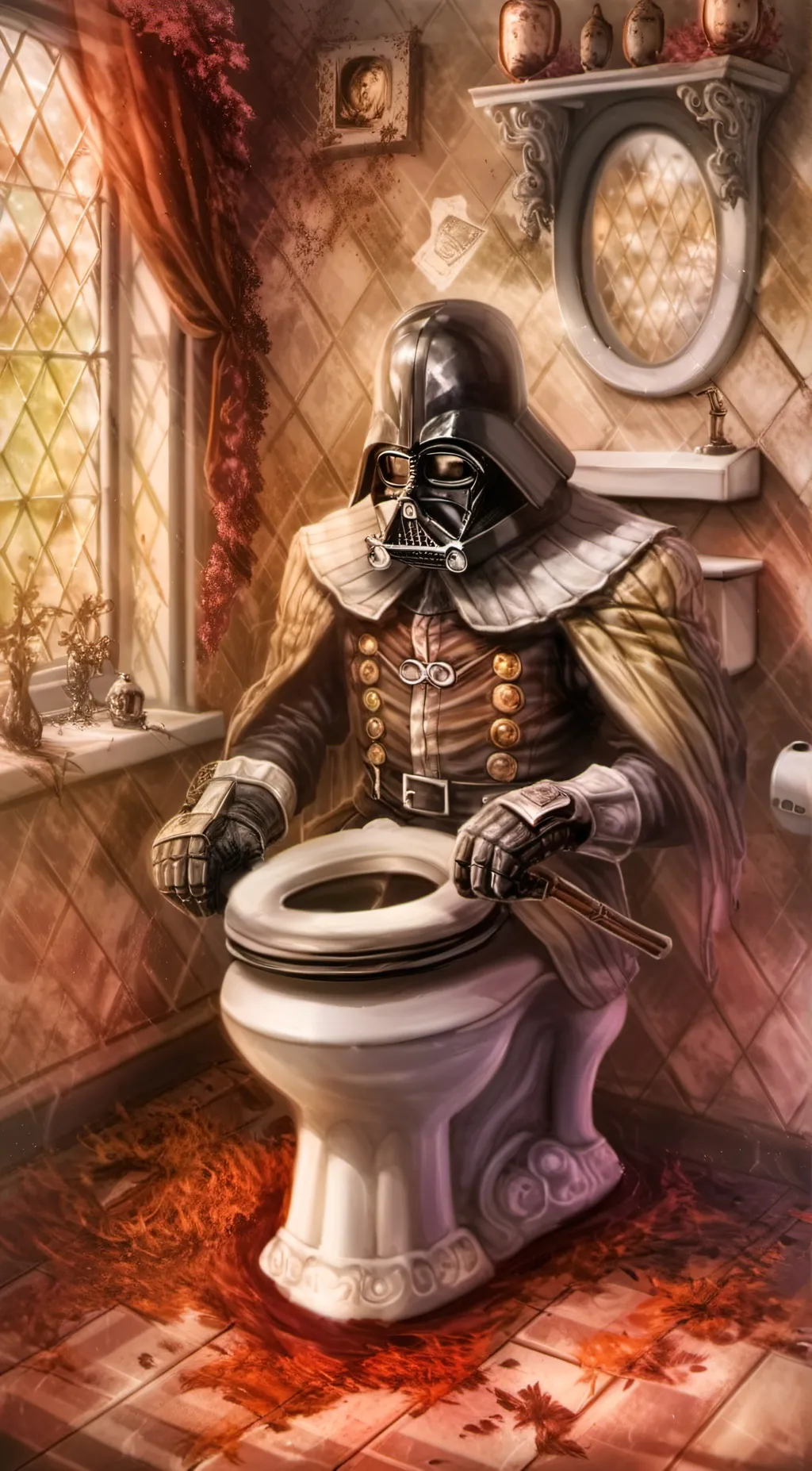 ai character: darth vader toilet background