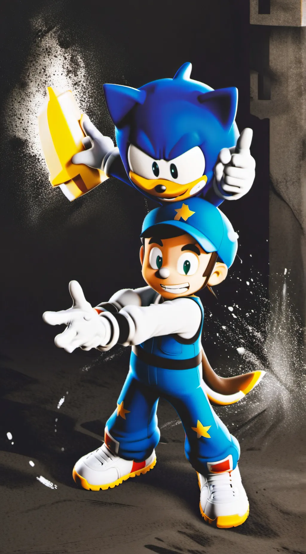 ai character: sonic  background