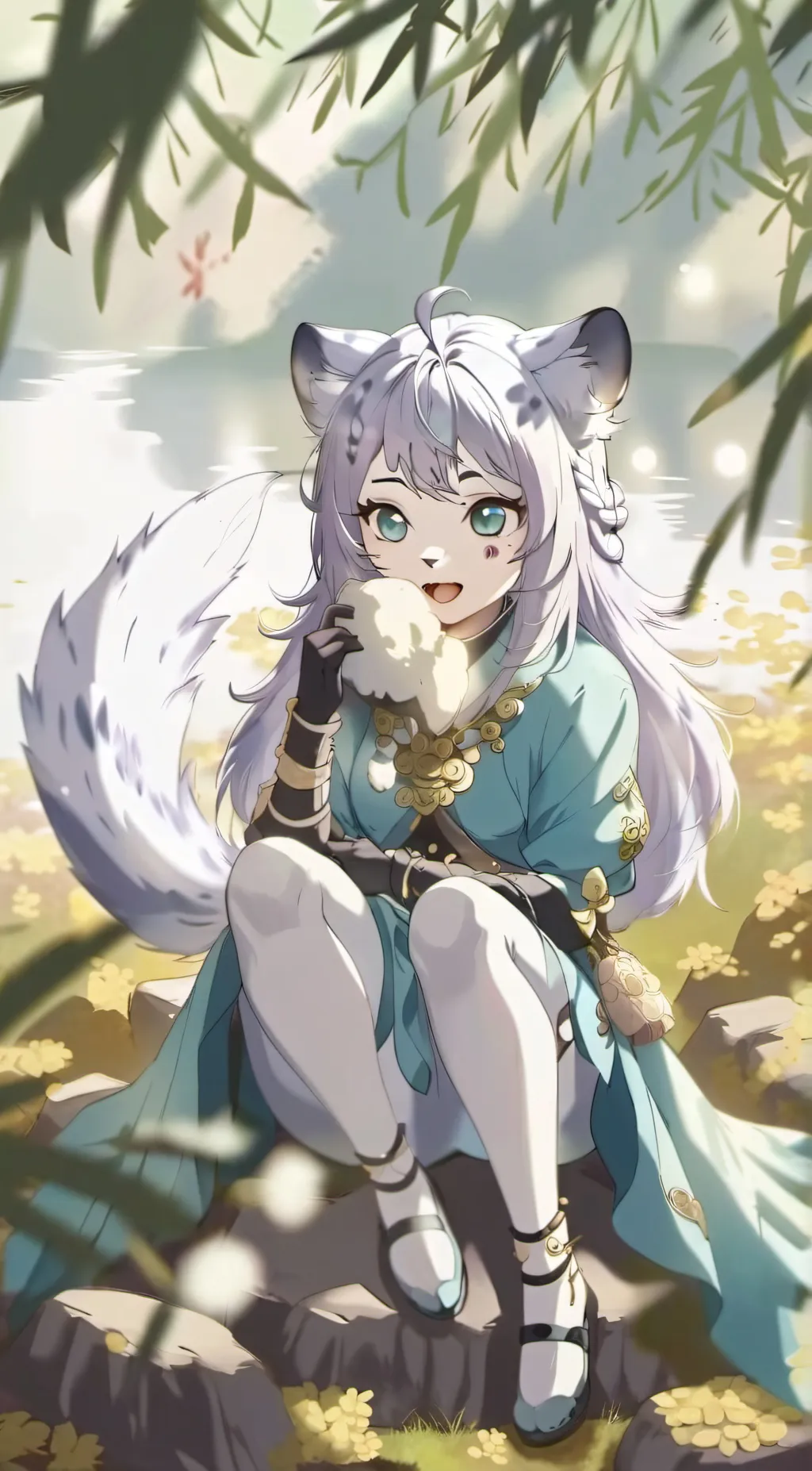 ai character: Snow Leopard  background