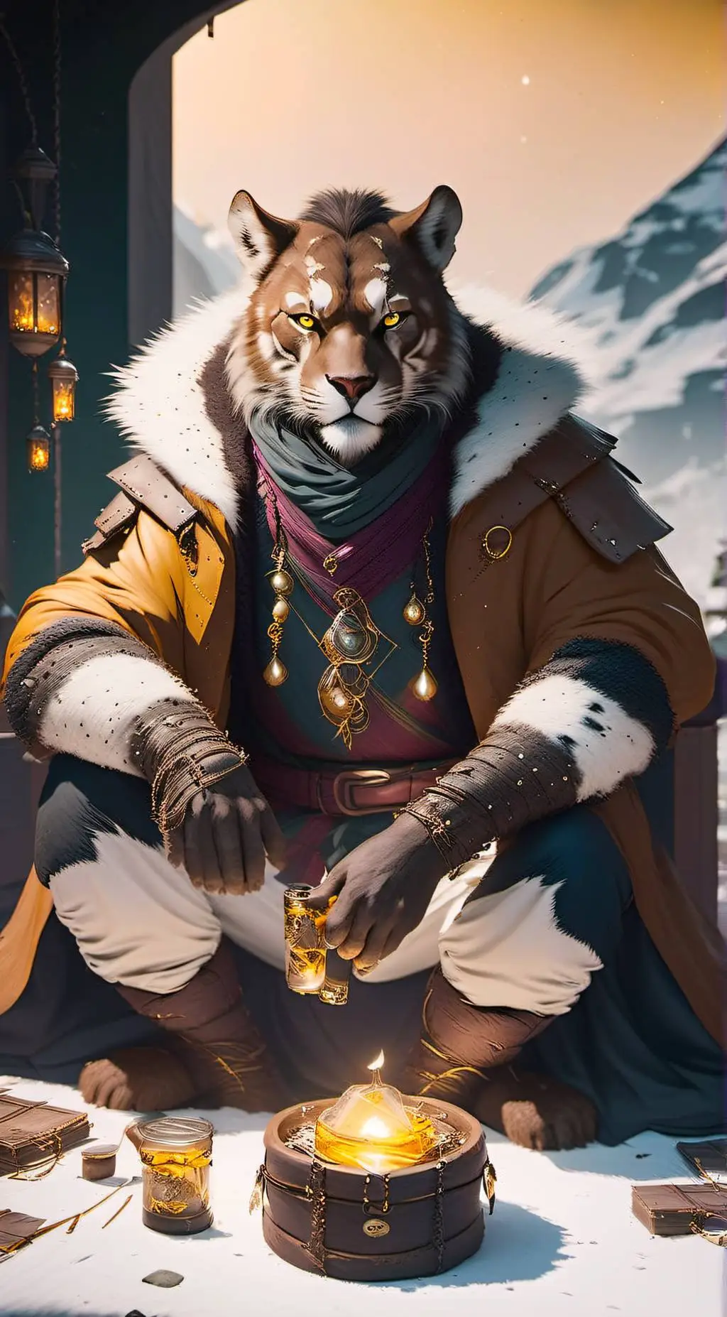 ai character: AbaDarshi Baandari background