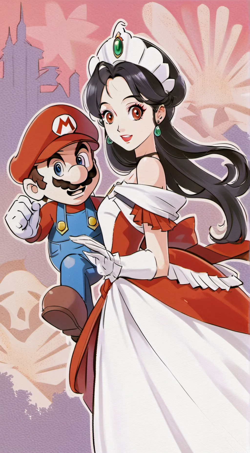 ai character: supper Mario  background