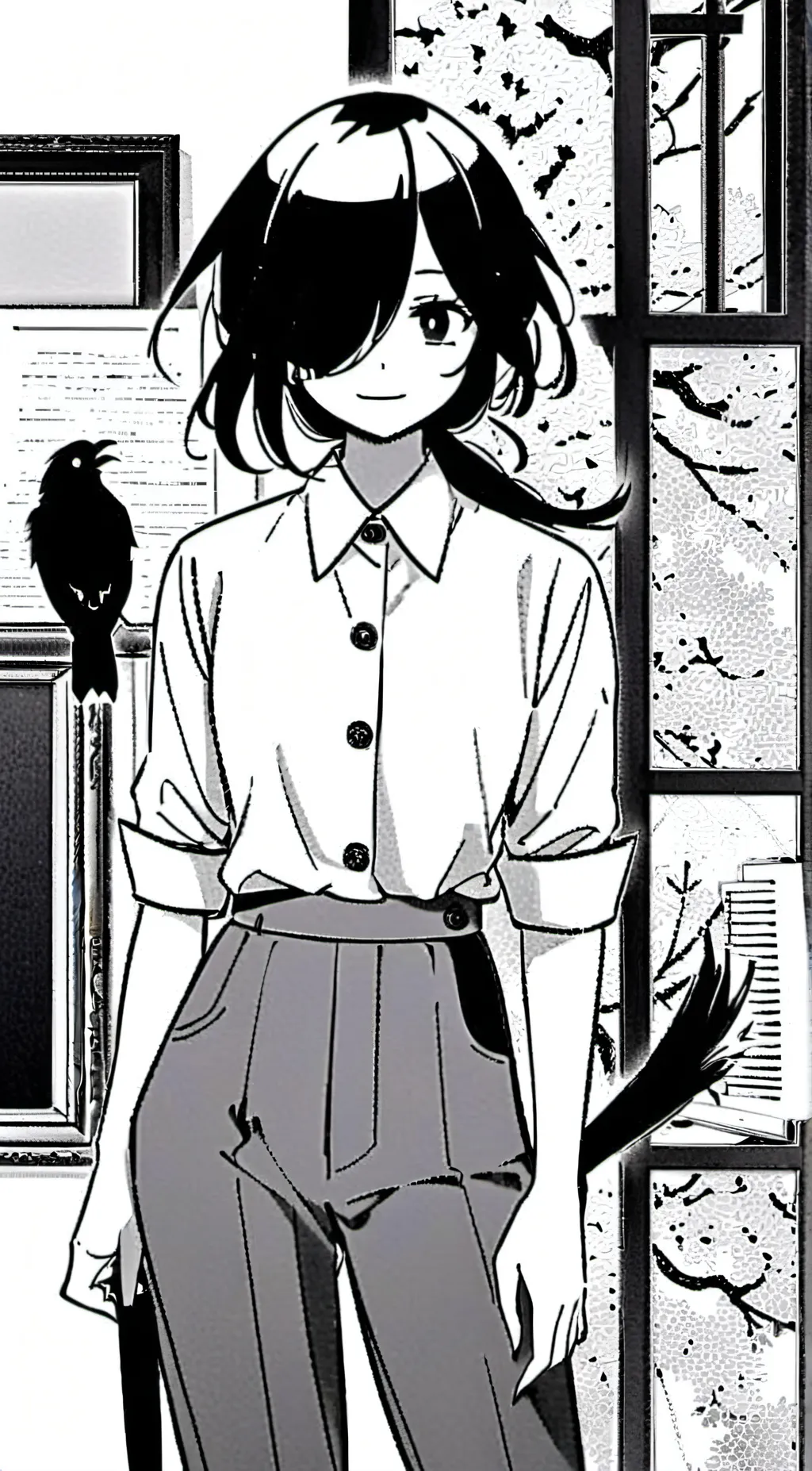 ai character: miss circle background