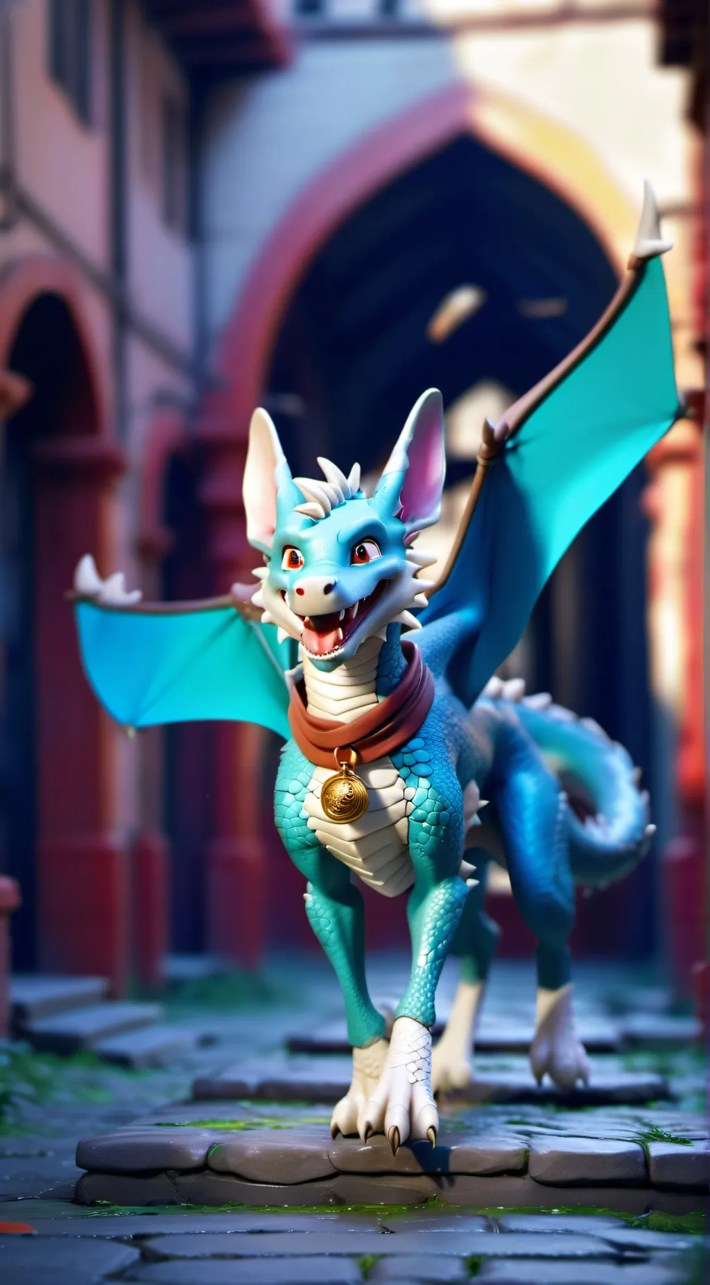ai character: dragon dog  background