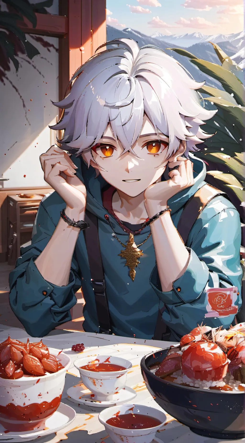 ai character: Azreal  background
