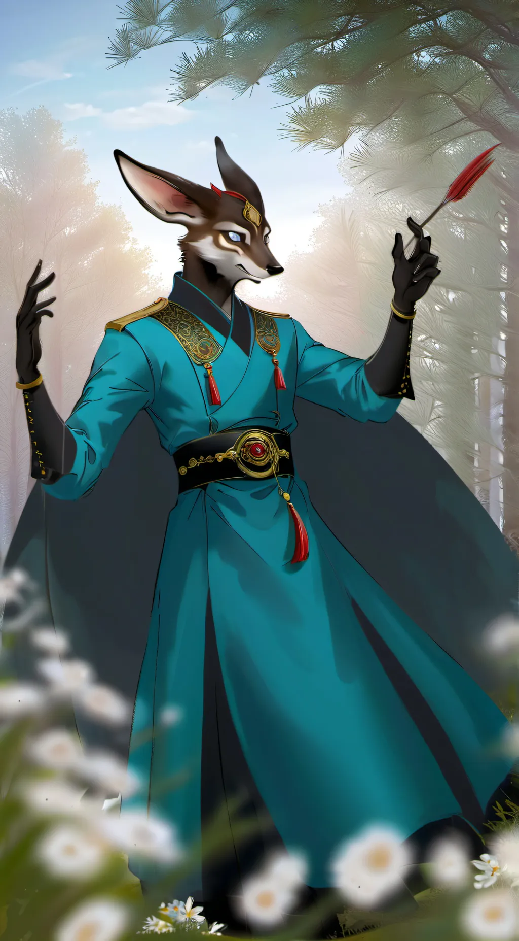 ai character: female Furry  background