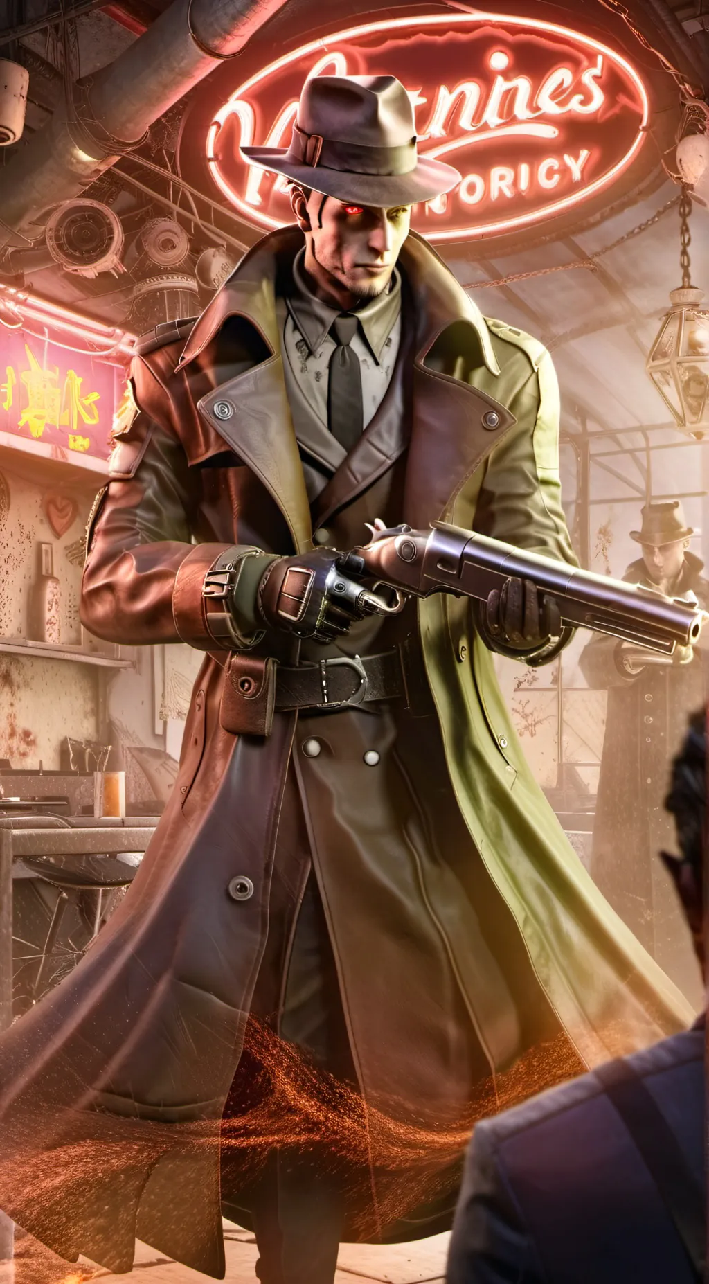 ai character: Nick Valentine  background