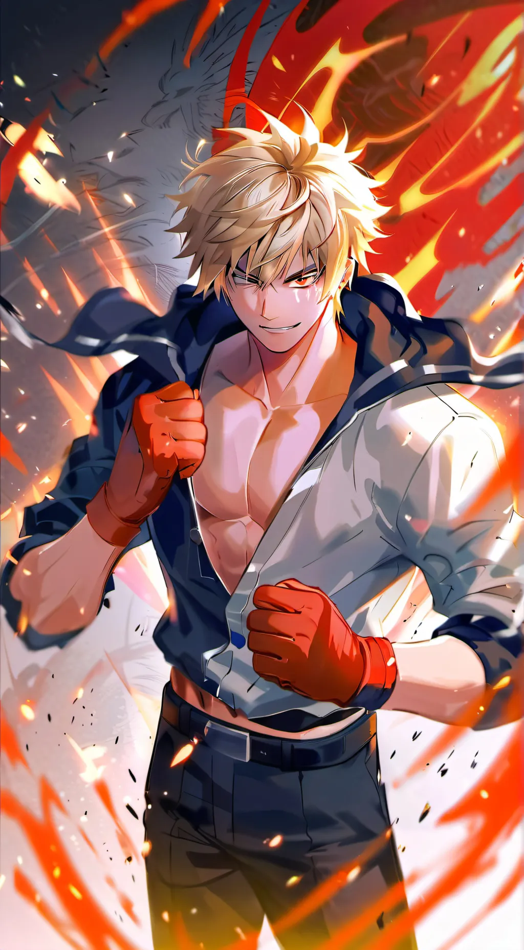 ai character: Katsuki Bakugo background