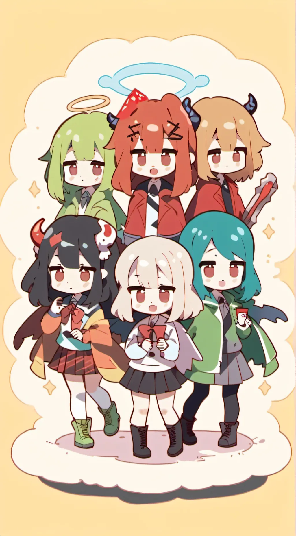 ai character: Monster girls background