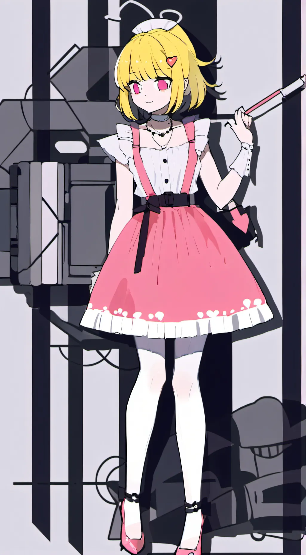 ai character: Macaron background