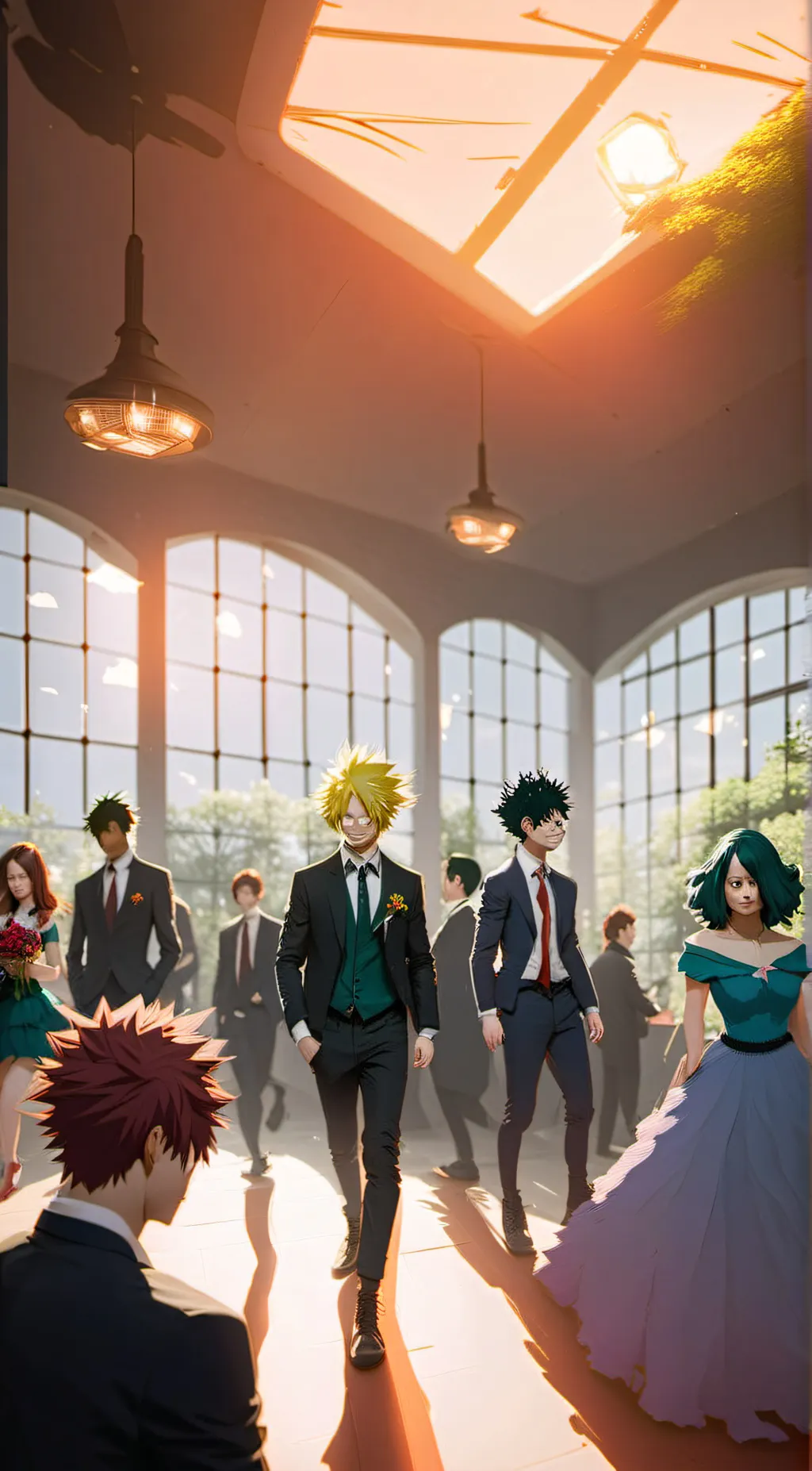 ai character: Mha prom night background