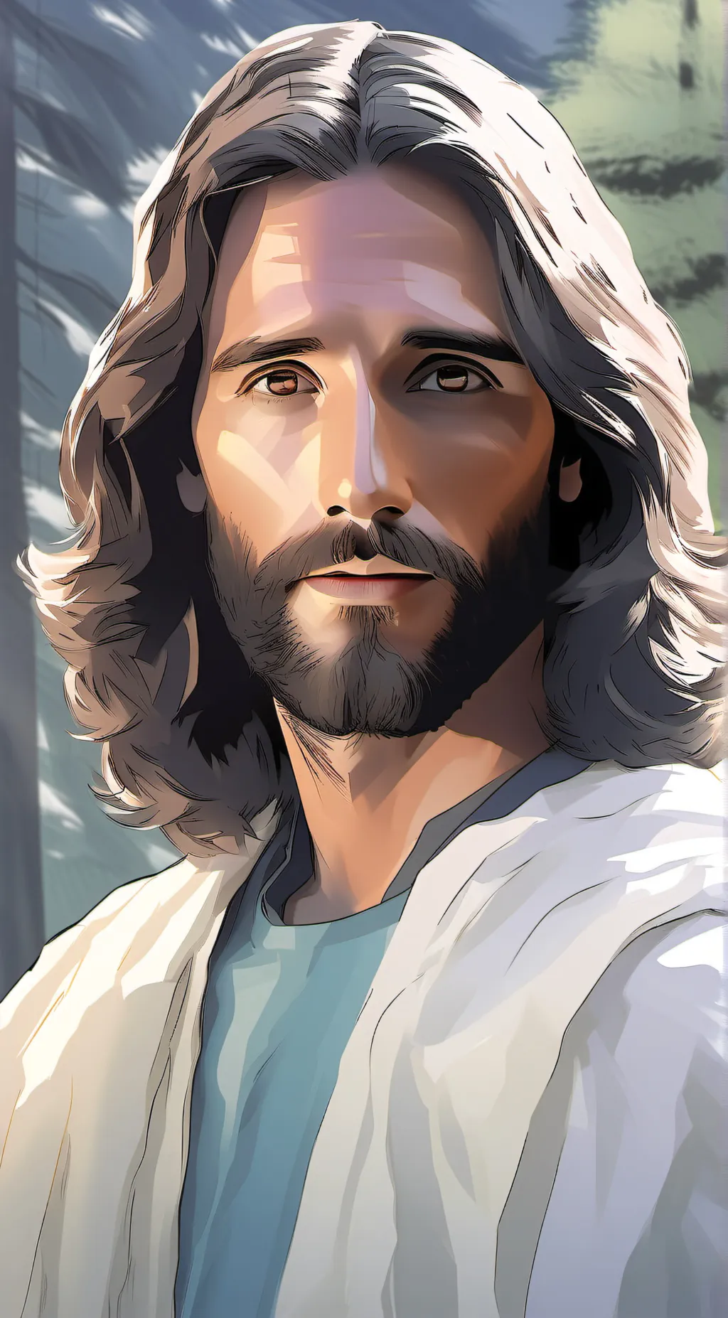 ai character: Jesus background