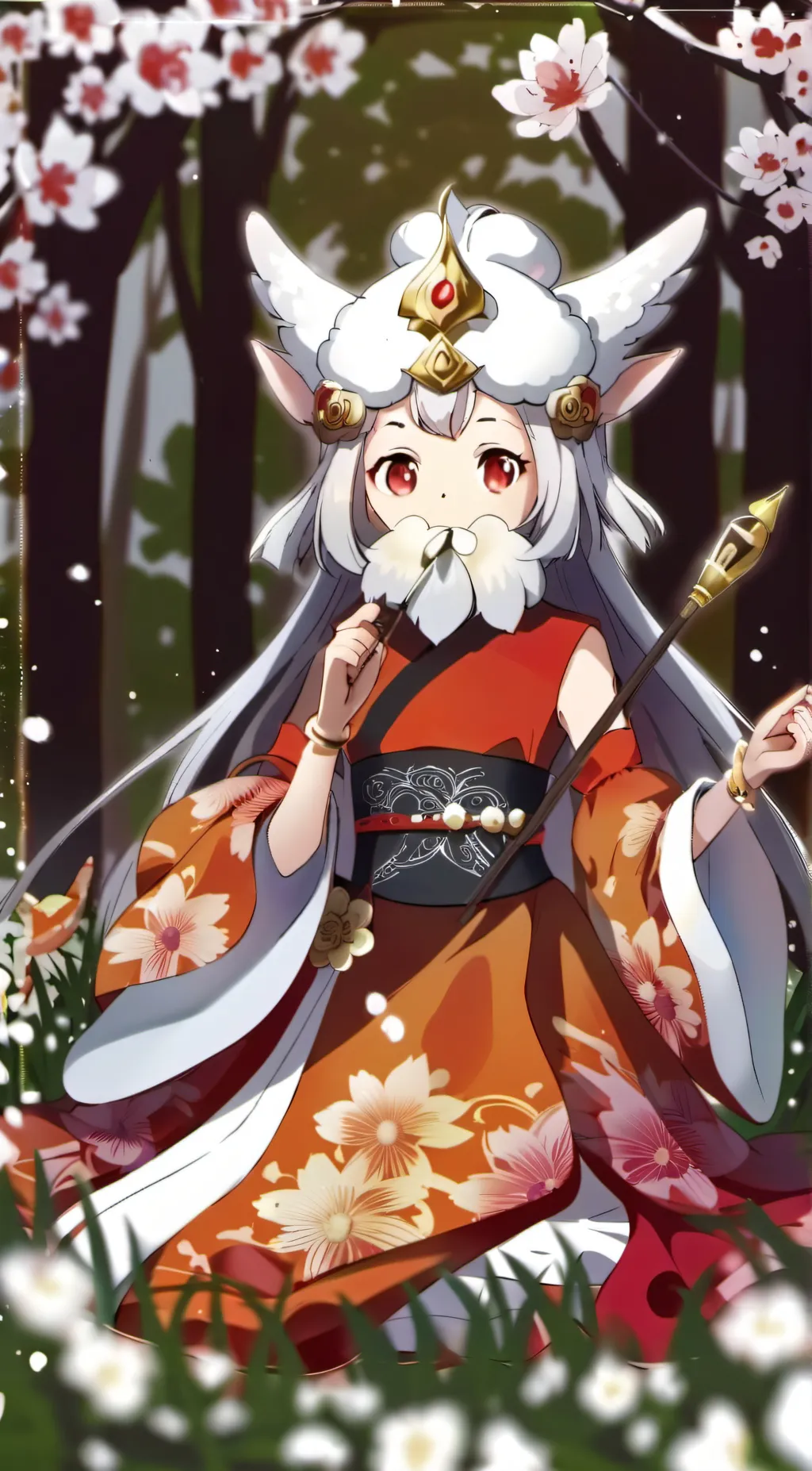 ai character: Hello Kitty background