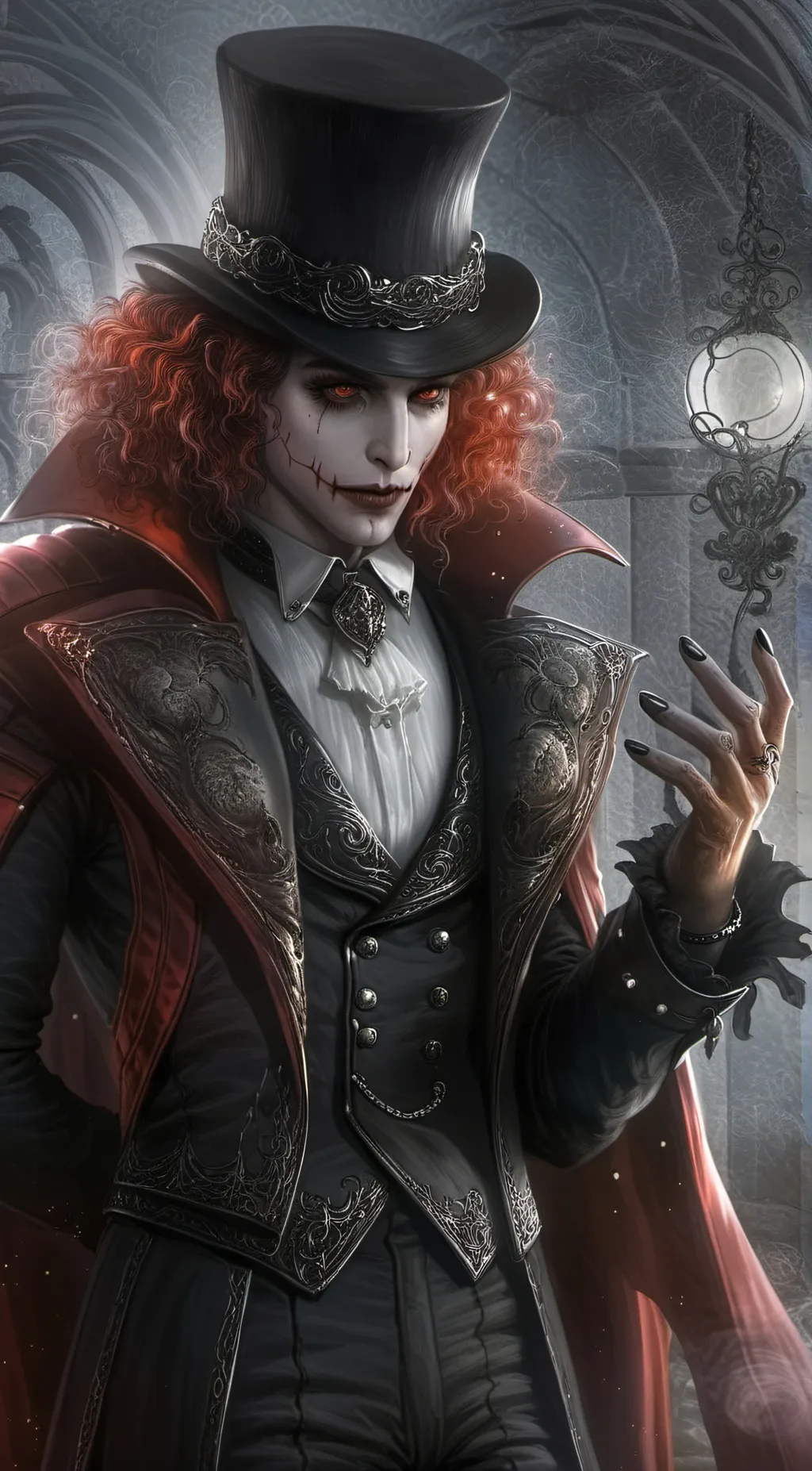 ai character: Creepy circus background