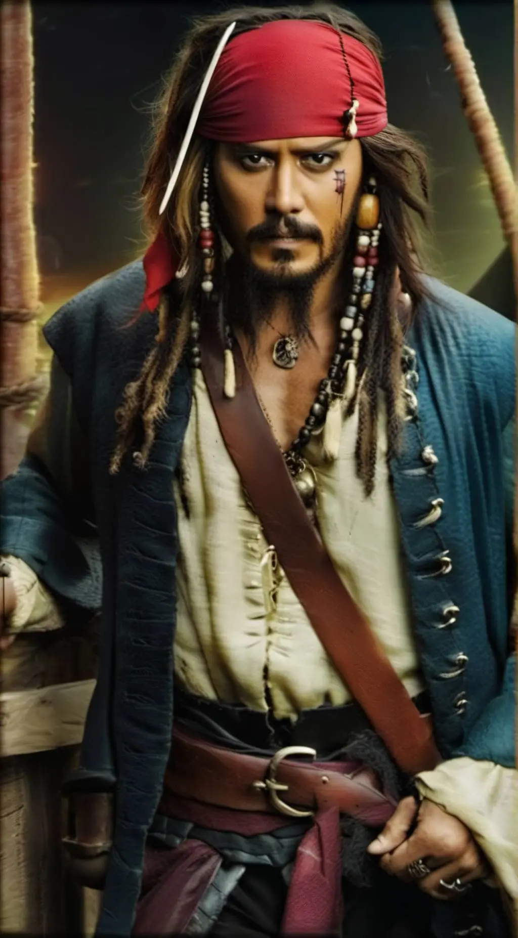 ai character: Jack Sparrow  background