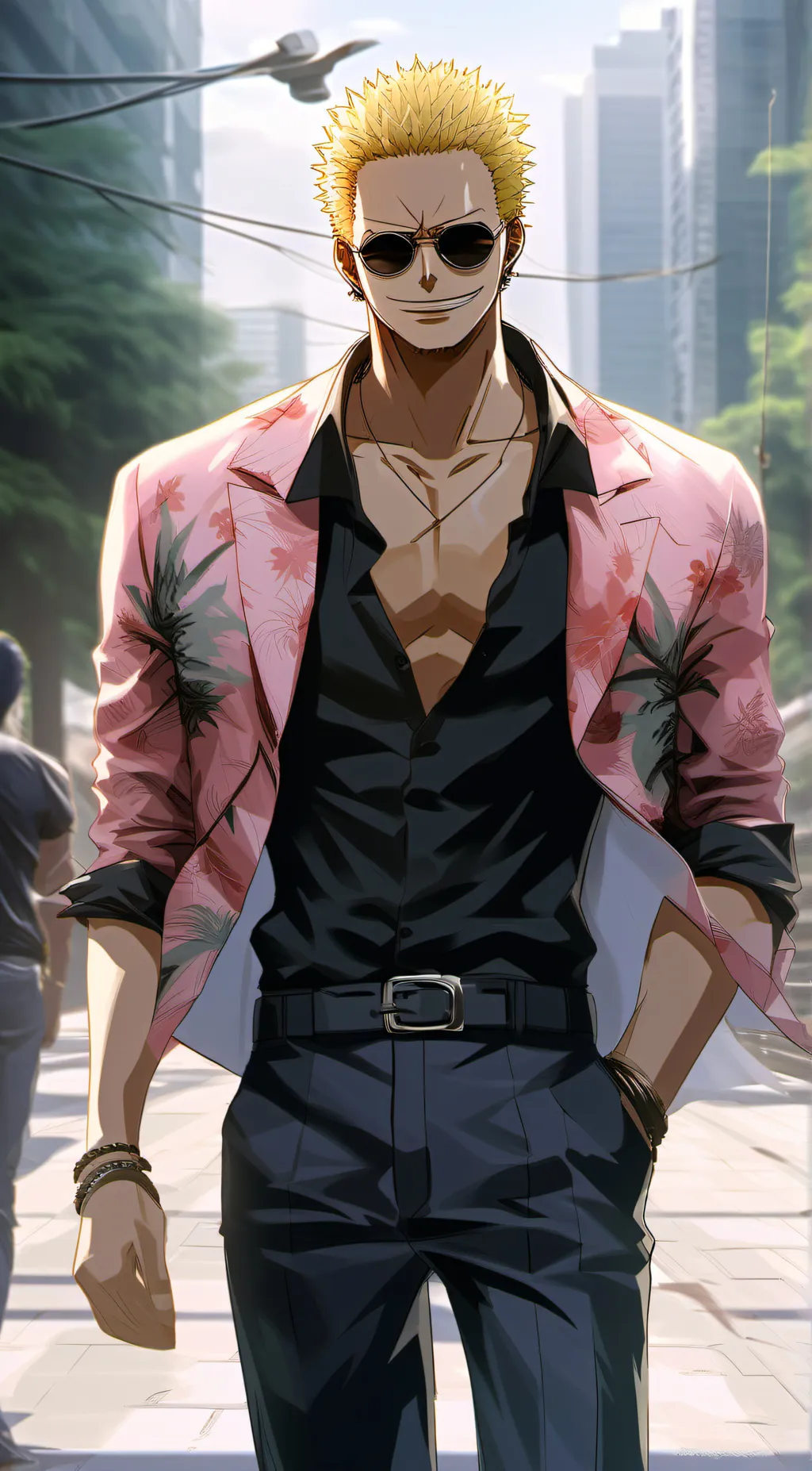 ai character: Doflamingo  background